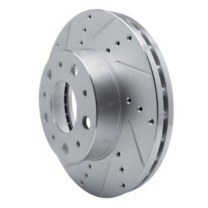 Ram Promaster 2500 Brake Rotor (1) - Front Left - R1 Concepts - Drilled & Slotted - Silver - `14-`25